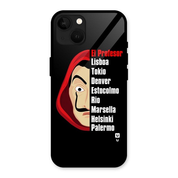 All Members Money Heist Glass Back Case for iPhone 13