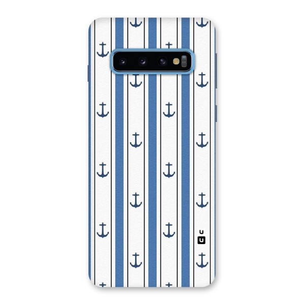 Anchor Stripe Lines Back Case for Galaxy S10
