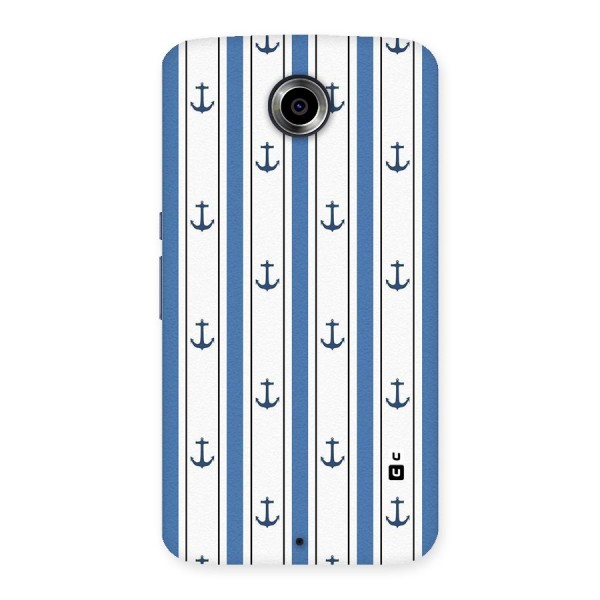 Anchor Stripe Lines Back Case for Nexsus 6