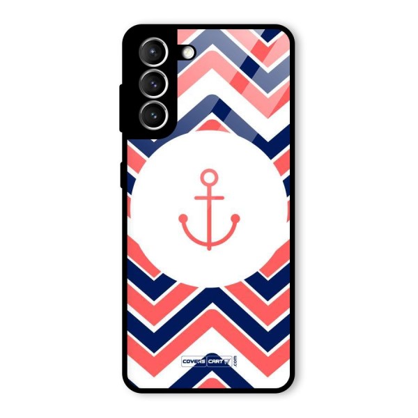 Anchor Zig Zag Glass Back Case for Galaxy S21 5G