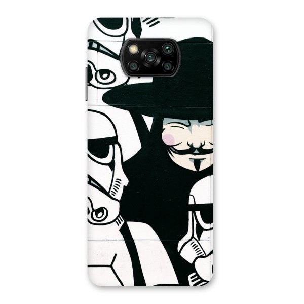 Anonymous Hat Back Case for Poco X3