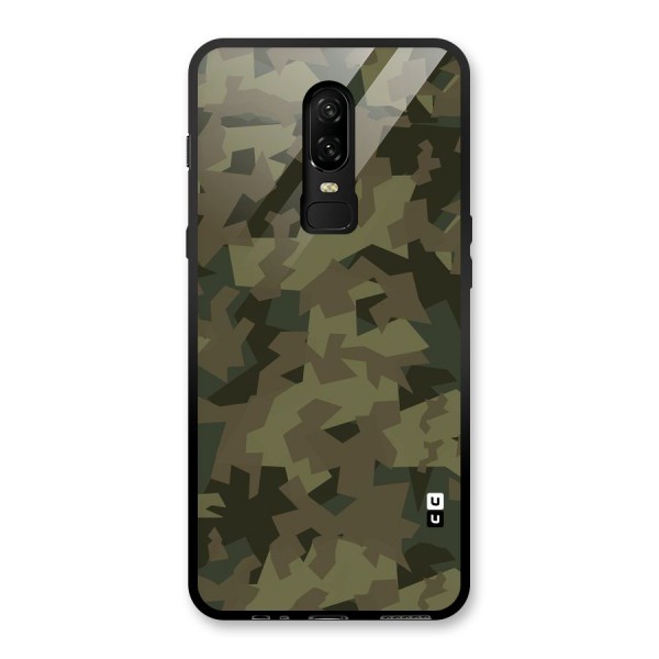 Army Abstract Glass Back Case for OnePlus 6