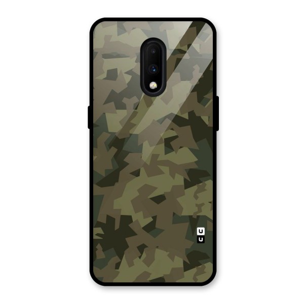 Army Abstract Glass Back Case for OnePlus 7