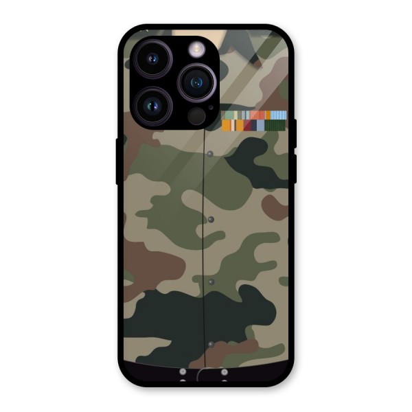 Army Uniform Glass Back Case for iPhone 14 Pro
