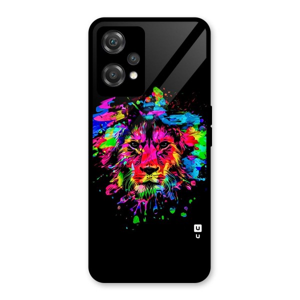 Artistic Lion Art Splash Glass Back Case for OnePlus Nord CE 2 Lite 5G