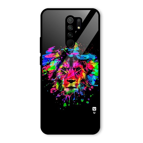 Artistic Lion Art Splash Glass Back Case for Poco M2