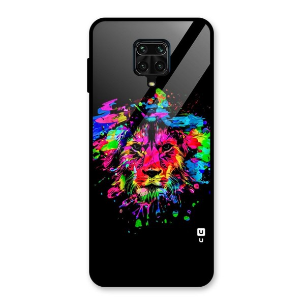 Artistic Lion Art Splash Glass Back Case for Redmi Note 9 Pro Max