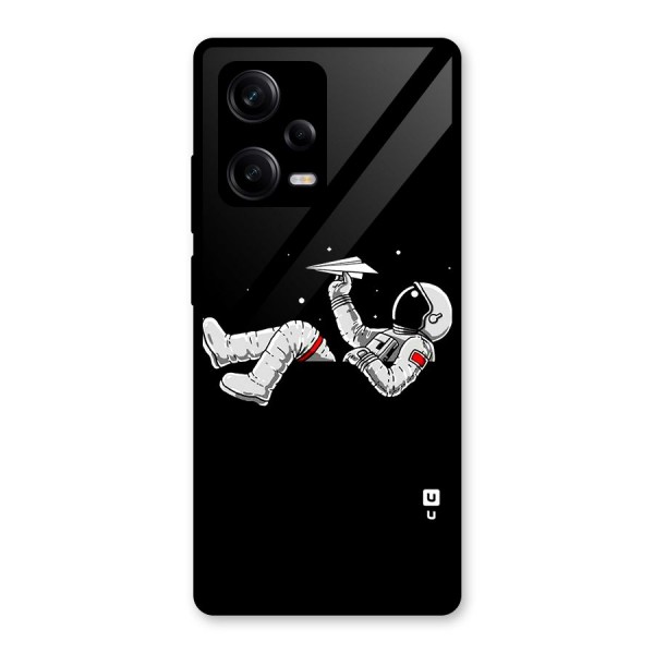 Astronaut Aeroplane Glass Back Case for Redmi Note 12 Pro