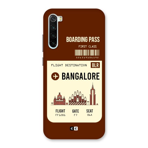 Bangalore Boarding Pass Back Case for Redmi Note 8