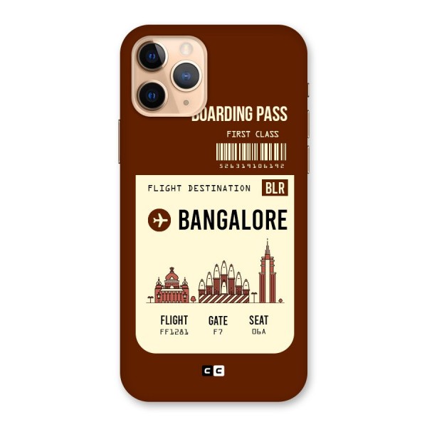 Bangalore Boarding Pass Back Case for iPhone 11 Pro