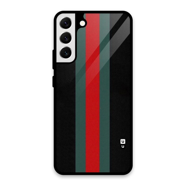 Basic Colored Stripes Glass Back Case for Galaxy S22 Plus 5G