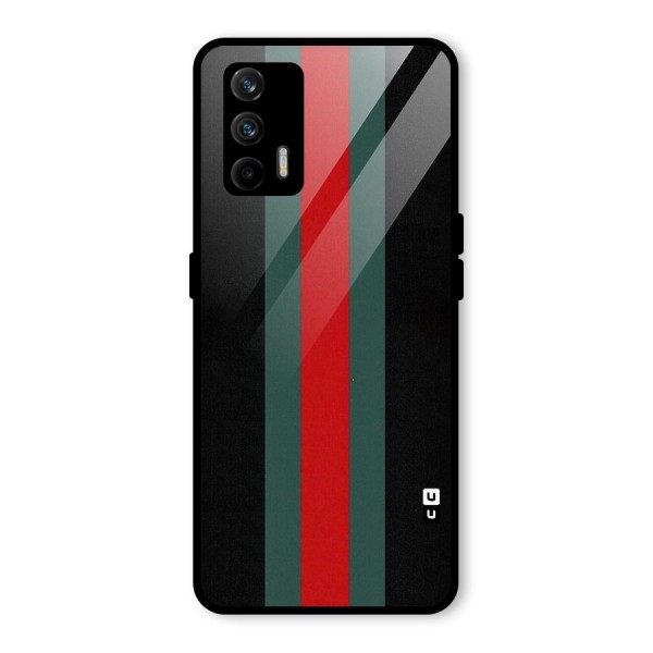Basic Colored Stripes Glass Back Case for Realme X7 Max
