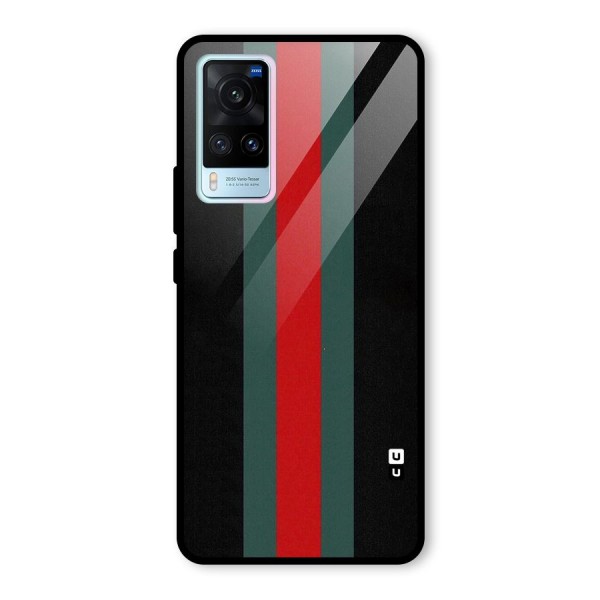 Basic Colored Stripes Glass Back Case for Vivo X60