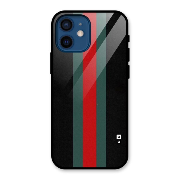 Basic Colored Stripes Glass Back Case for iPhone 12 Mini