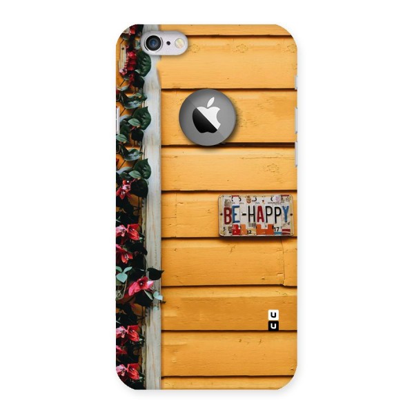 Be Happy Yellow Wall Back Case for iPhone 6 Logo Cut