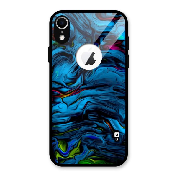 Beautiful Abstract Design Art Glass Back Case for iPhone XR Logo Cut