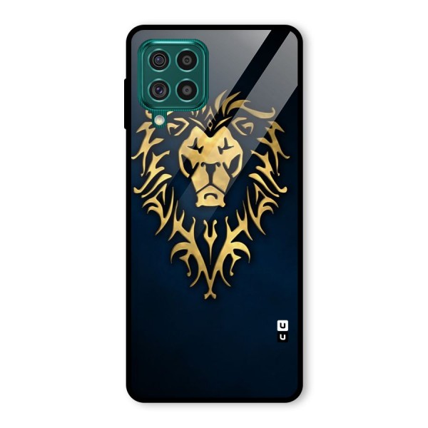 Beautiful Golden Lion Design Glass Back Case for Galaxy F62