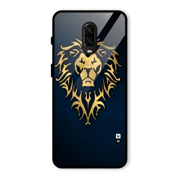 Beautiful Golden Lion Design Glass Back Case for OnePlus 6T