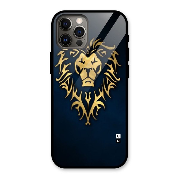 Beautiful Golden Lion Design Glass Back Case for iPhone 12 Pro