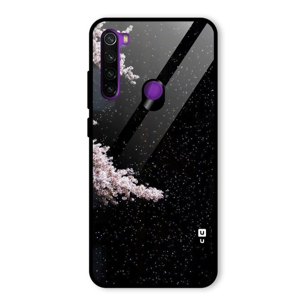 Beautiful Night Sky Flowers Glass Back Case for Redmi Note 8