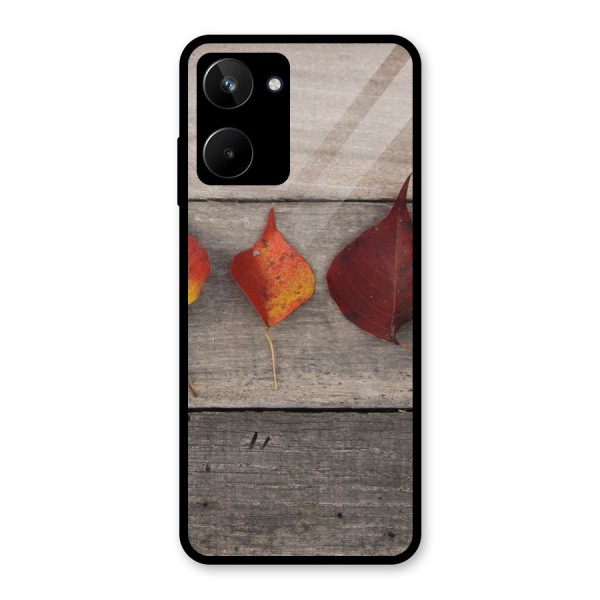 Beautiful Wood Leafs Glass Back Case for Realme 10