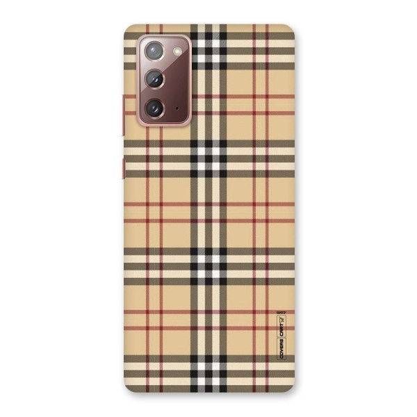 Beige Check Back Case for Galaxy Note 20