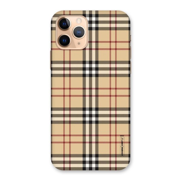 Beige Check Back Case for iPhone 11 Pro