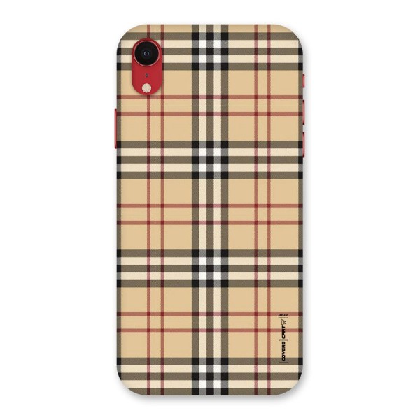 Beige Check Back Case for iPhone XR