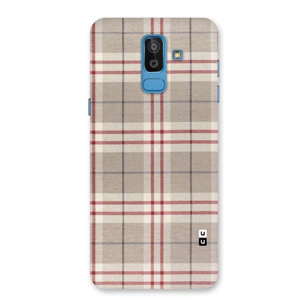 Beige Red Check Back Case for Galaxy J8