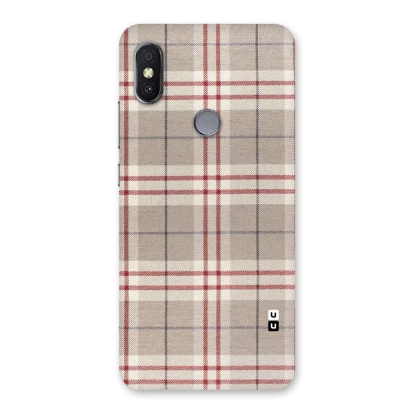 Beige Red Check Back Case for Redmi Y2