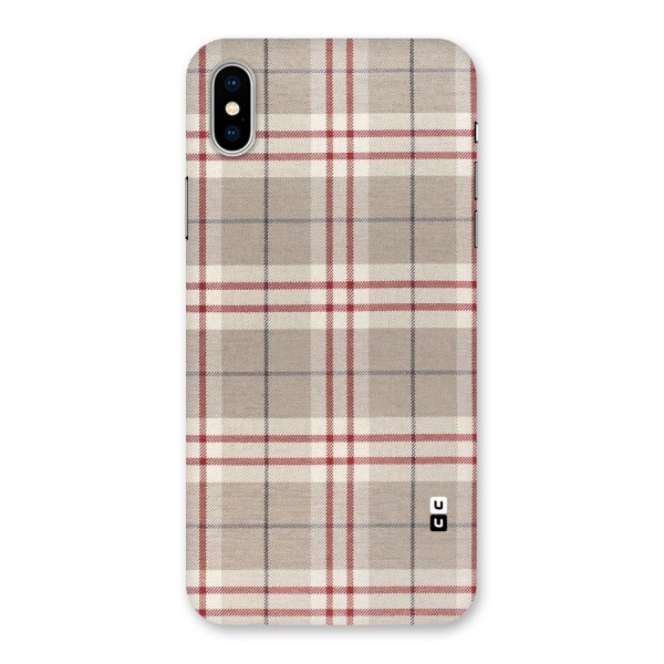 Beige Red Check Back Case for iPhone X