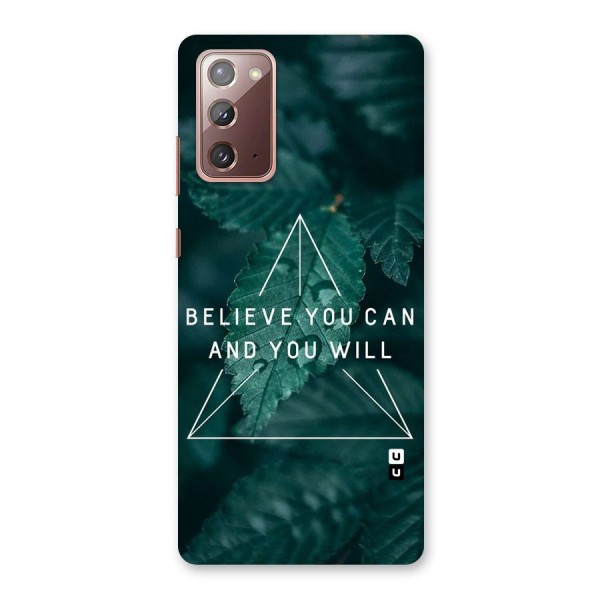 Believe You Can Motivation Back Case for Galaxy Note 20
