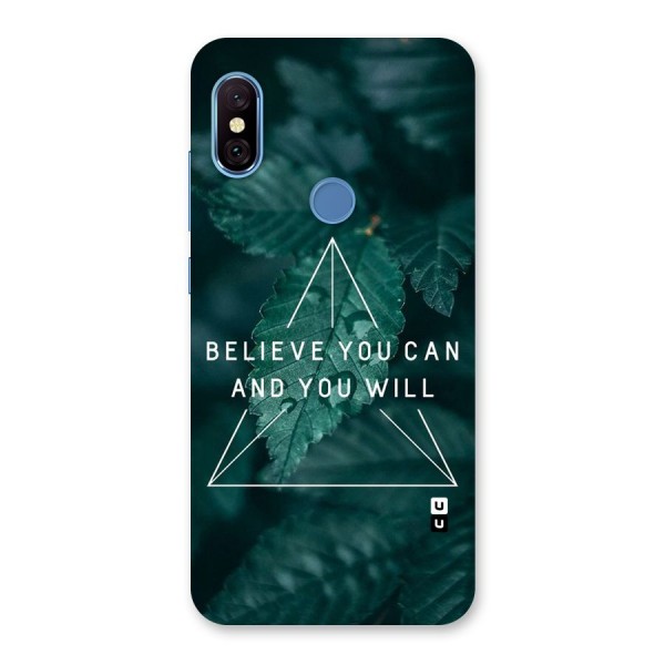 Believe You Can Motivation Back Case for Redmi Note 6 Pro