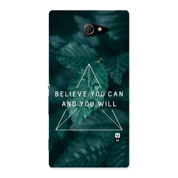 Believe You Can Motivation Back Case for Sony Xperia M2