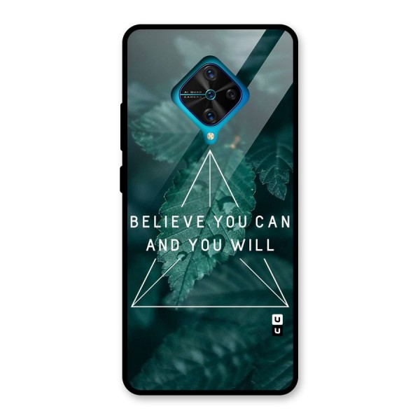 Believe You Can Motivation Glass Back Case for Vivo S1 Pro