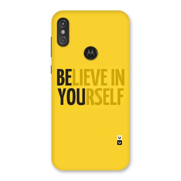 Believe Yourself Yellow Back Case for Motorola One Power