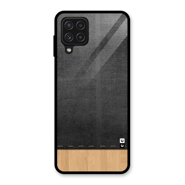 Bicolor Wood Texture Glass Back Case for Galaxy A22 4G