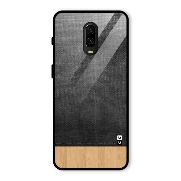 Bicolor Wood Texture Glass Back Case for OnePlus 6T