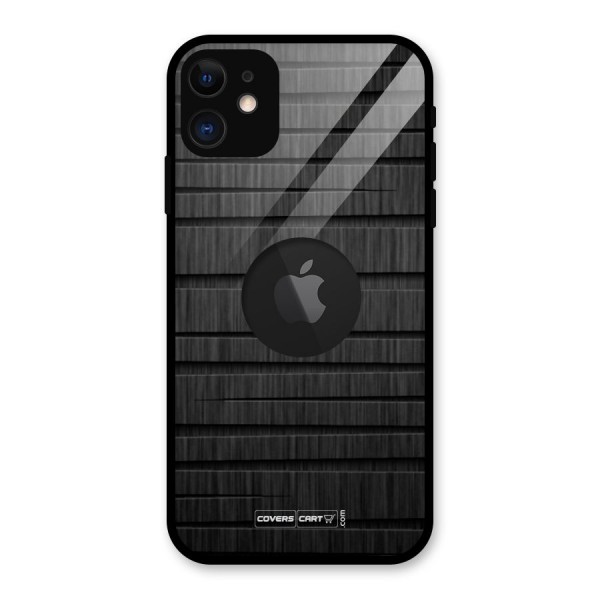 Black Abstract Glass Back Case for iPhone 11 Logo Cut