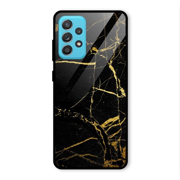 Black And Gold Design Glass Back Case for Galaxy A52s 5G