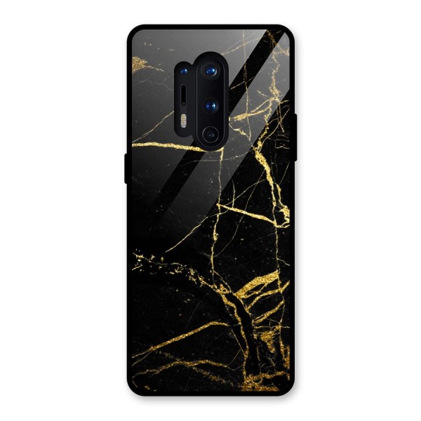 Black And Gold Design Glass Back Case for OnePlus 8 Pro