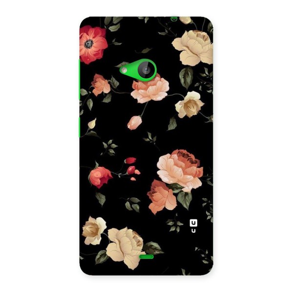 Black Artistic Floral Back Case for Lumia 535