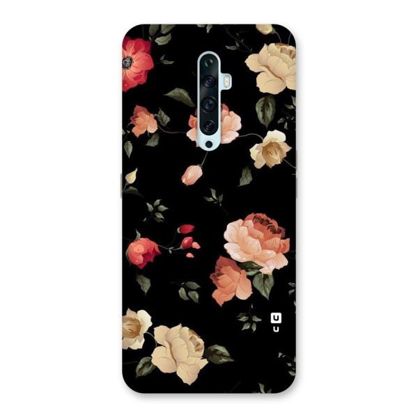 Black Artistic Floral Back Case for Oppo Reno2 Z