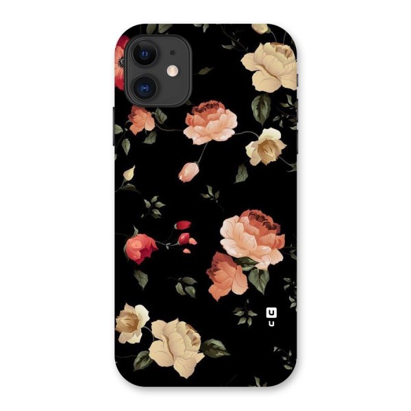 Black Artistic Floral Back Case for iPhone 11