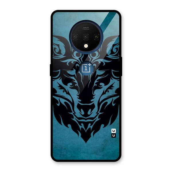 Black Artistic Wolf Glass Back Case for OnePlus 7T