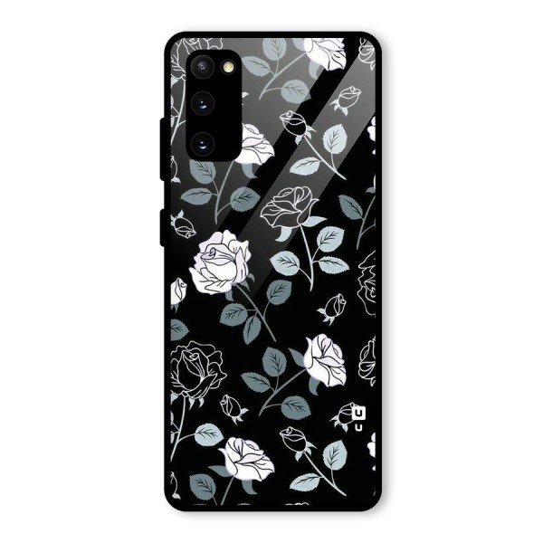 Black Artsy Bloom Glass Back Case for Galaxy S20 FE 5G