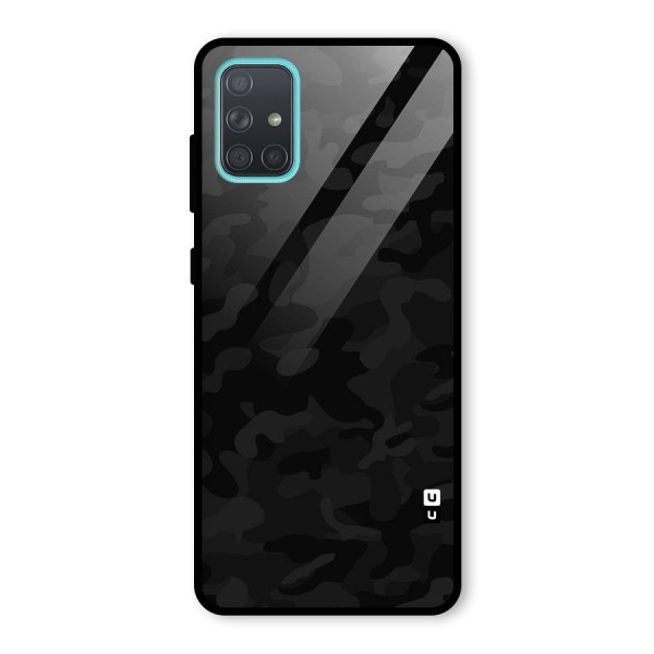 Black Camouflage Glass Back Case for Galaxy A71