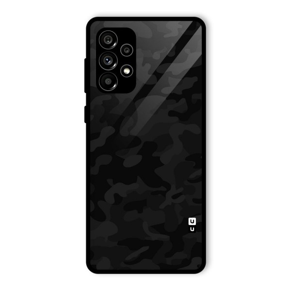 Black Camouflage Glass Back Case for Galaxy A73 5G
