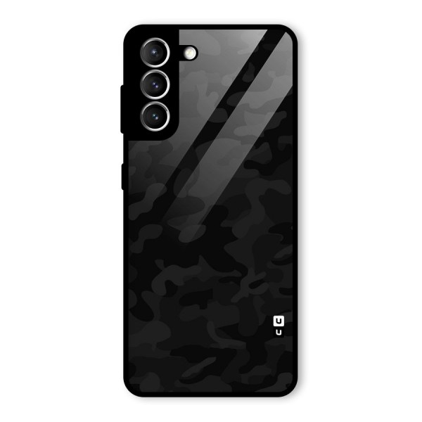 Black Camouflage Glass Back Case for Galaxy S21 5G