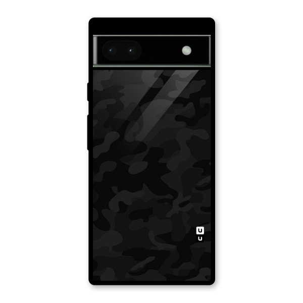 Black Camouflage Glass Back Case for Google Pixel 6a